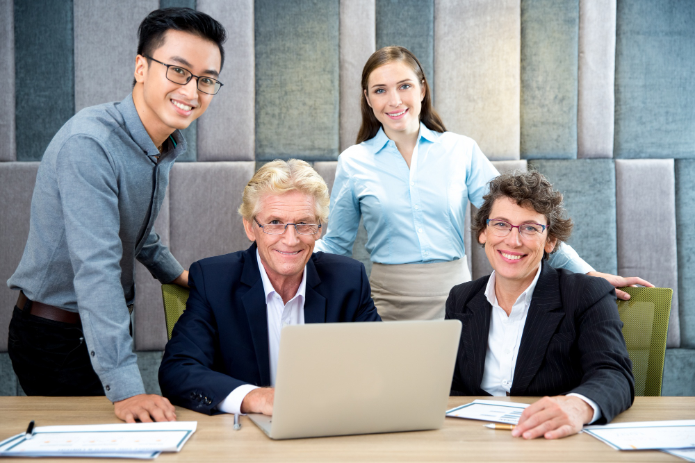 Business owner sharing feedback after a meeting
