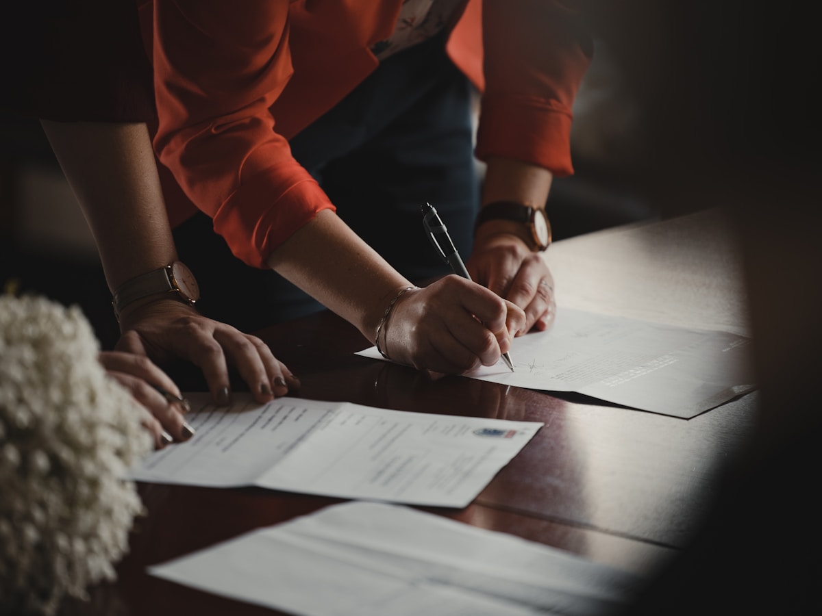 Tax planning discussion at a desk