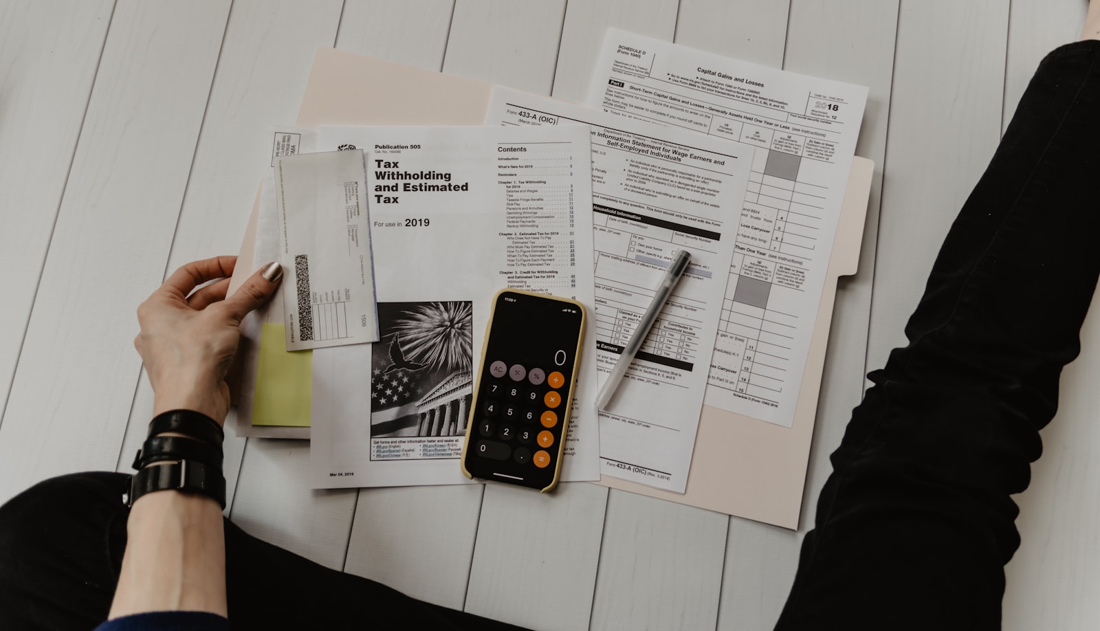 Accountant reviewing financial statements
